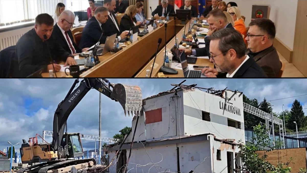 Dworzec kolejowy w Limanowej przed wyburzeniem w ramach modernizacji linii 104