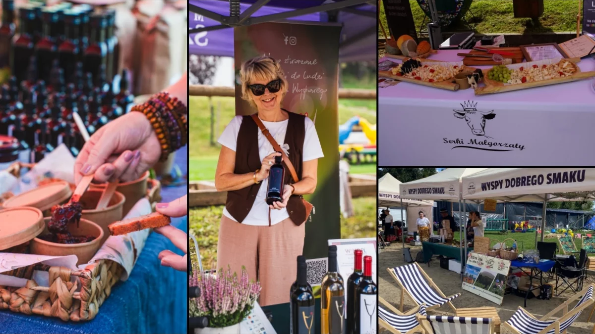 Stoiska lokalnych producentów podczas Beskid Slow Life Festiwal w Skansenie na Jędrzejkówce w Laskowej