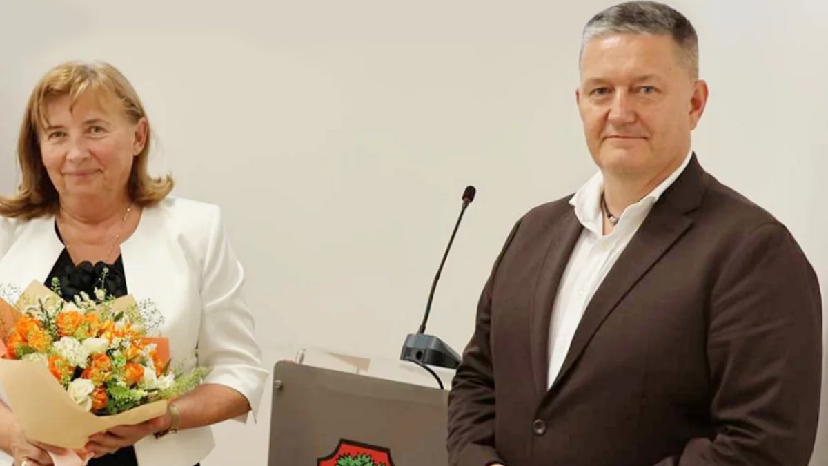 Burmistrz Jolanta Juszkiewicz i wiceprzewodniczący rady Adam Król/fot.: UM Limanowa