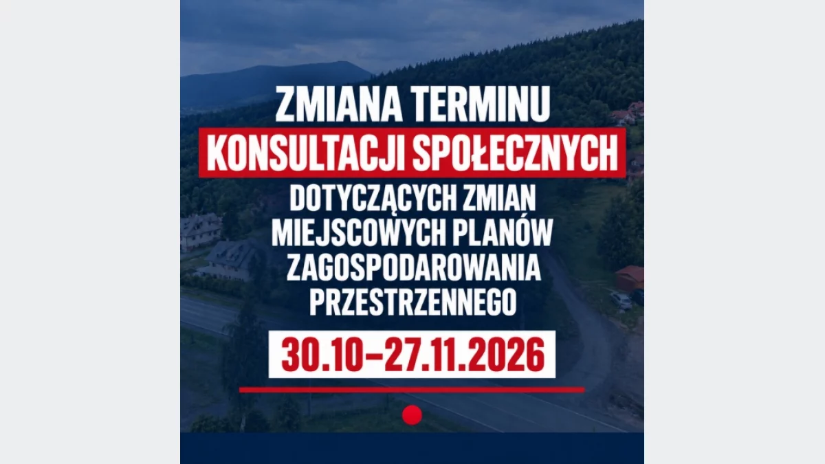 Zmiana terminu konsultacji społecznych MPZP. 