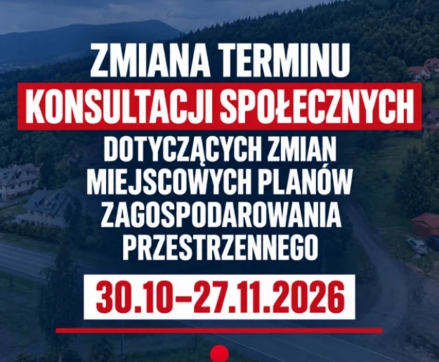 Zmiana terminu konsultacji społecznych MPZP. - Zdjęcie główne