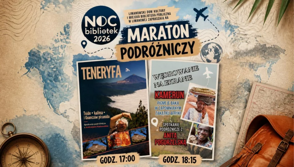 Maraton Podróżniczy podczas Nocy Bibliotek 2026. Teneryfa i Kamerun w jeden wieczór! - zdjęcie 1