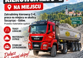 KIEROWCA kat. C+E | PRZEWÓZ MATERIAŁÓW SYPKICH - Zdjęcie główne