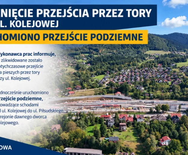 Zamknięcie przejścia przez tory przy ul. Kolejowej – uruchomiono przejście podziemne - Zdjęcie główne