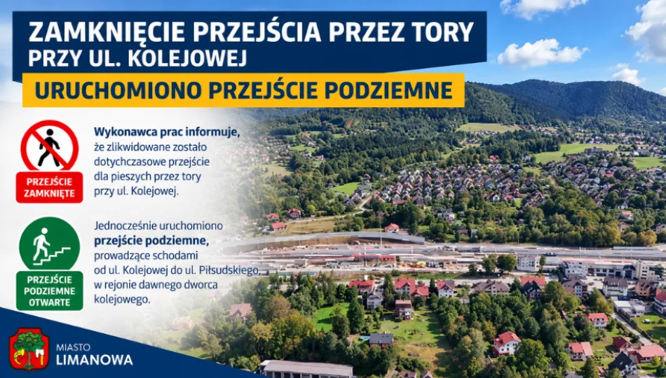 Zamknięcie przejścia przez tory przy ul. Kolejowej – uruchomiono przejście podziemne - zdjęcie 1