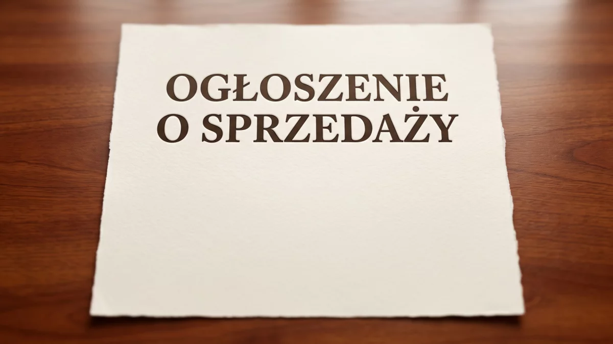 Ogłoszenie o sprzedaży