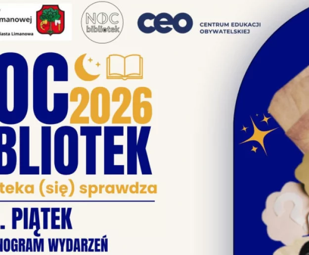 Noc Bibliotek 2026 w Limanowej – dzień pełen zagadek, filmu i podróżniczych inspiracji - Zdjęcie główne