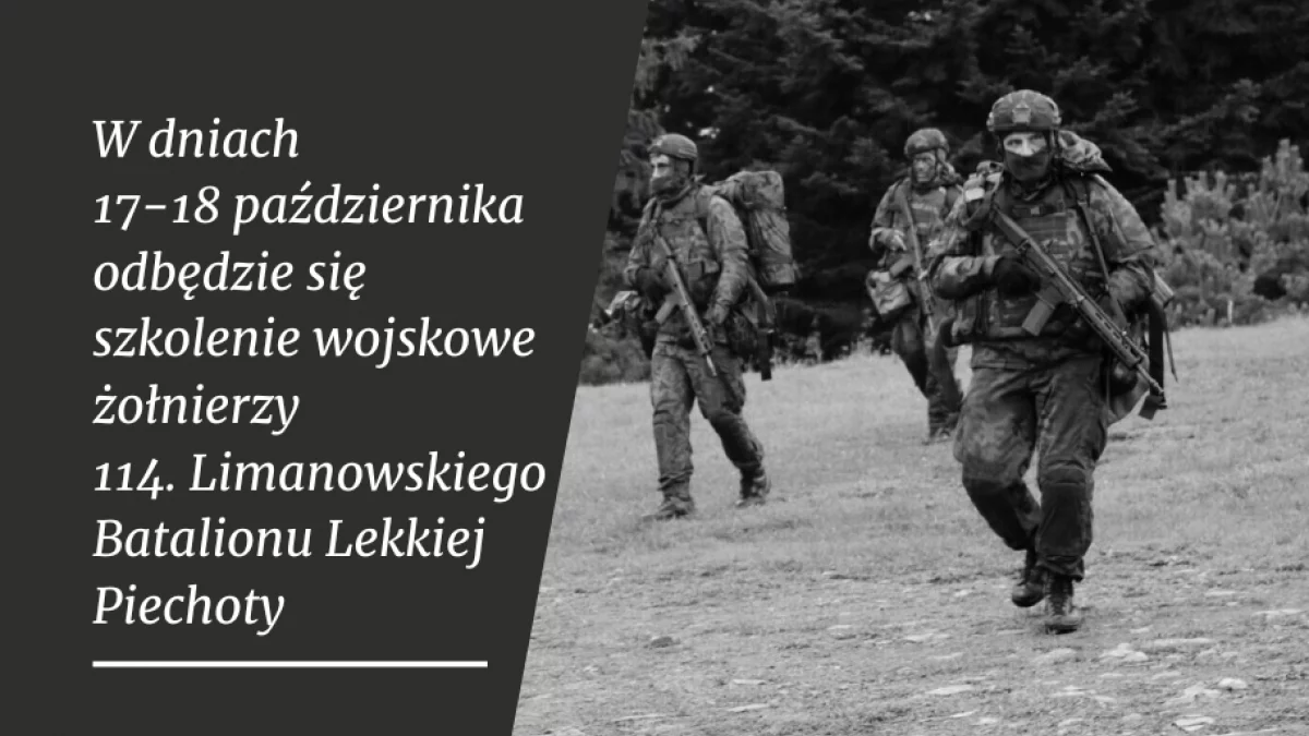 Szkolenie żołnierzy WOT na terenie Limanowej w dniach 17–18 października