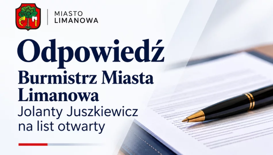 Odpowiedź Burmistrz Miasta Limanowa na list otwarty - zdjęcie 1