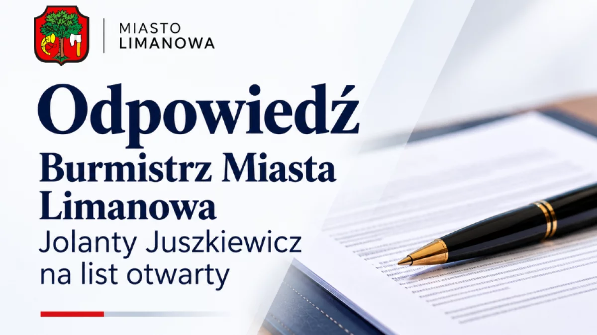 Odpowiedź Burmistrz Miasta Limanowa na list otwarty