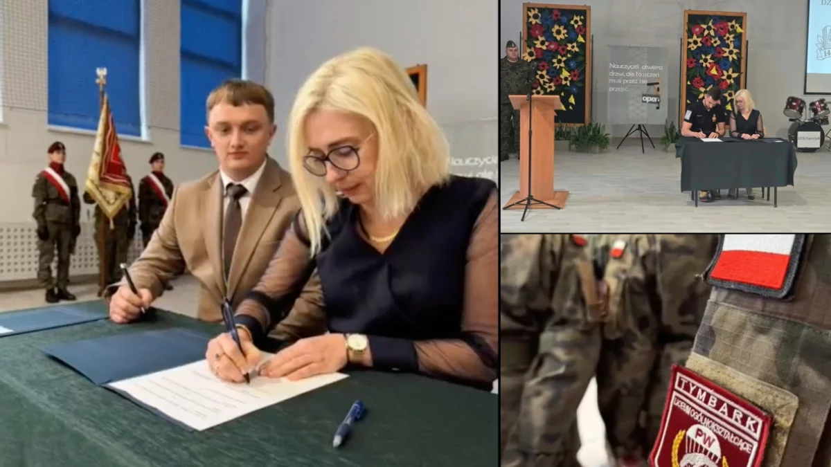 Podpisanie umów o współpracy z organizacjami ratowniczymi podczas obchodów Dnia Edukacji Narodowej w Zespole Szkół im. KEN w Tymbarku