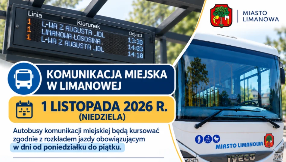 Komunikacja miejska w Limanowej w dniu Wszystkich Świętych – informacja dla pasażerów - zdjęcie 1