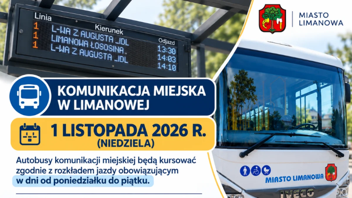 Komunikacja miejska w Limanowej w dniu Wszystkich Świętych – informacja dla pasażerów