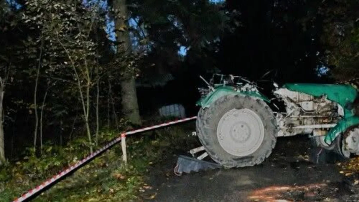Śmiertelny wypadek ciągnika rolniczego Ursus w Wilkowisku – czynności policji na miejscu zdarzenia