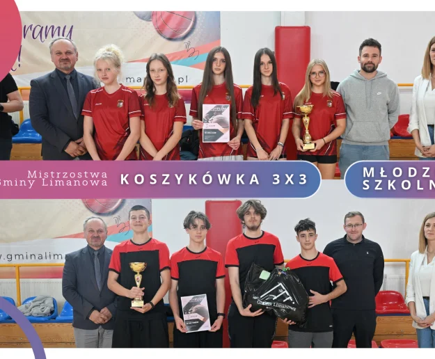 Męcina 2 i Młynne zwycięzcami Mistrzostw Gminy Limanowa w Koszykówce 3x3 Młodzieży Szkolnej - Zdjęcie główne