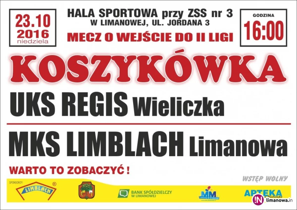 Kolejny rywal na drodze rozpędzonych limanowskich koszykarzy