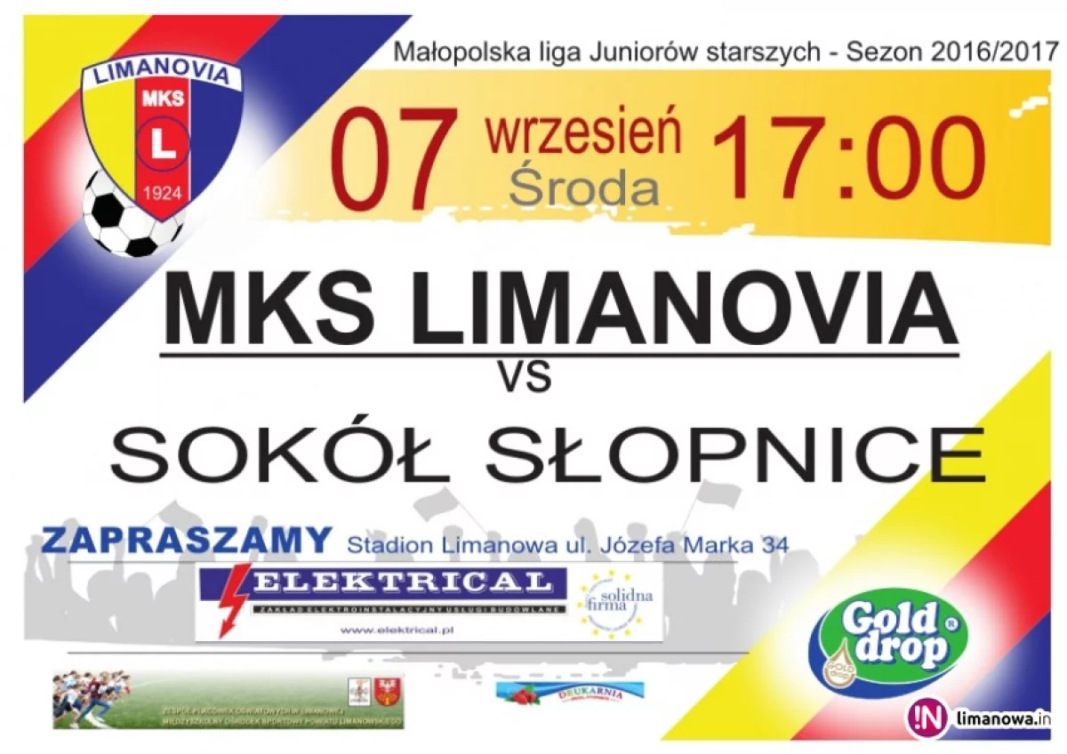 Mecz Limanovia Limanowa – Sokół Słopnice w MLJ