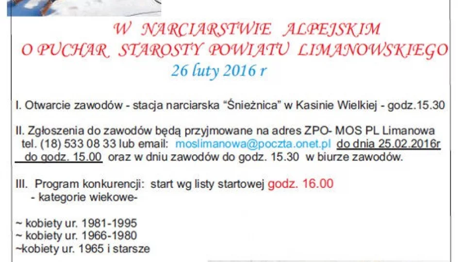 Na nartach powalczą o Puchar Starosty - zdjęcie 1