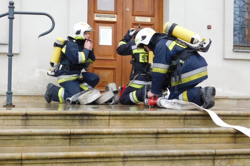 Biecz: Strażackie ćwiczenia w ratuszu - zdjęcie 7