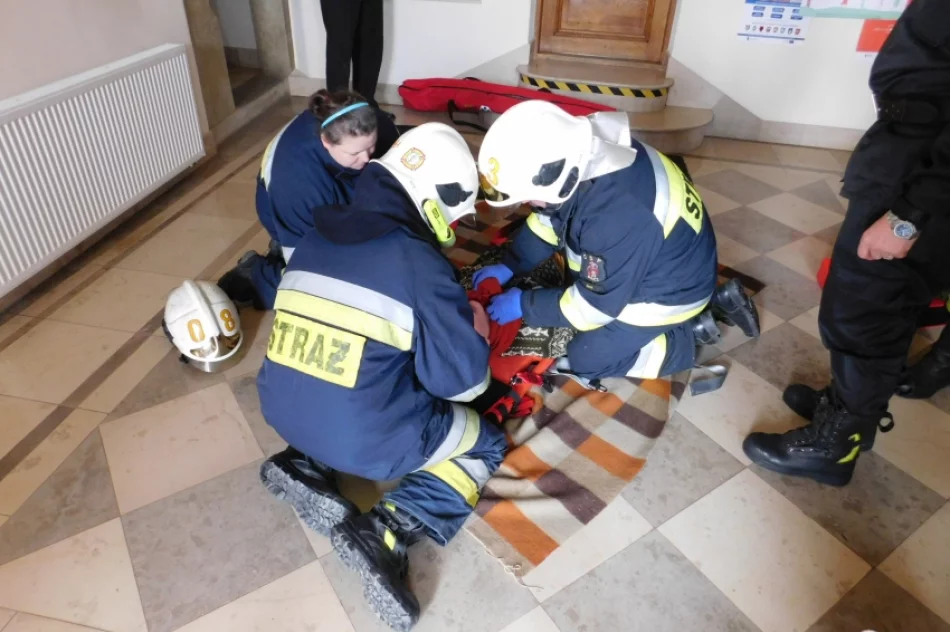 Biecz: Strażackie ćwiczenia w ratuszu - zdjęcie 10