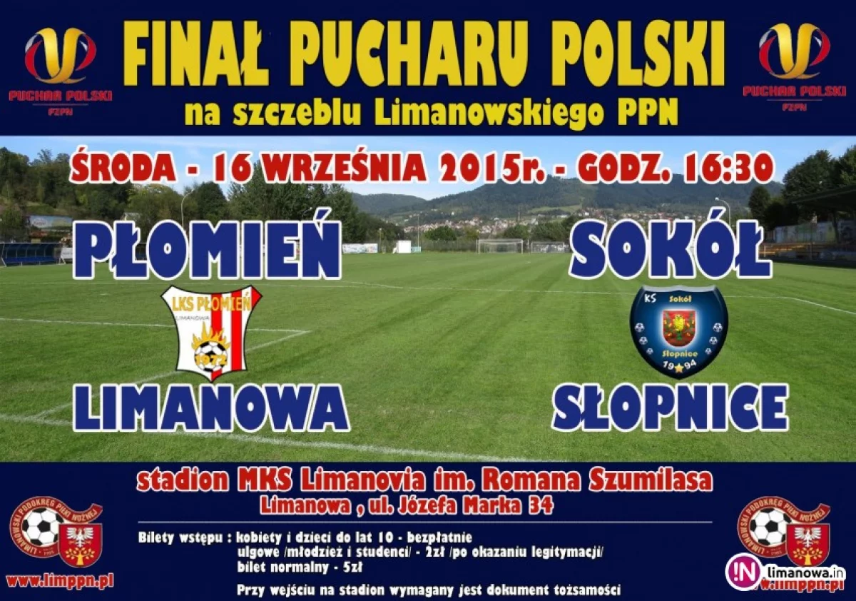 Płomień Limanowa zagra z Sokołem Słopnice na stadionie Limanovii