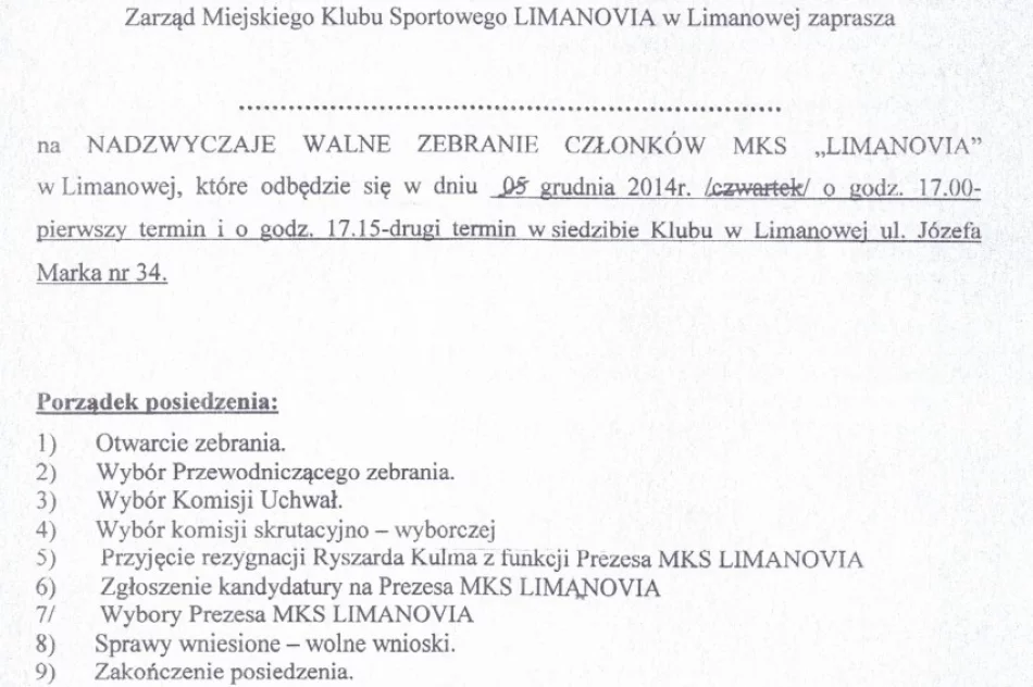 Ryszard Kulma odpowiada na publikacje w sprawie Limanovii - zdjęcie 3