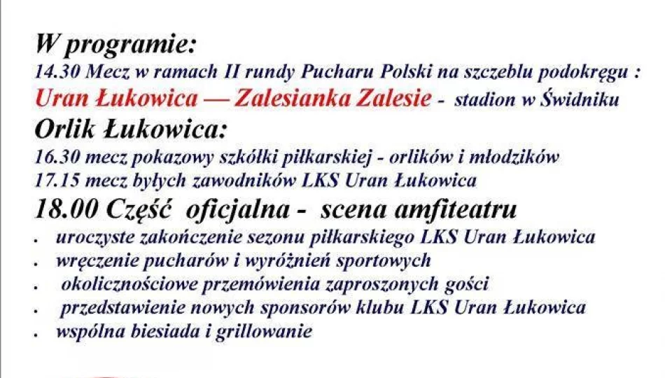 Uran Łukowica: w niedzielę świętowanie awansu - zdjęcie 1