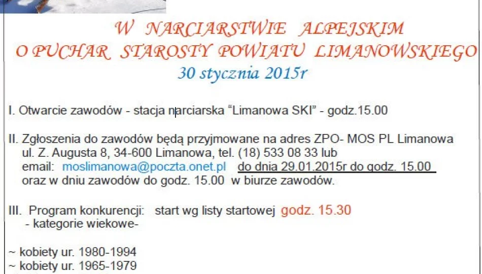 W narciarstwie alpejskim o Puchar Starosty - zdjęcie 1