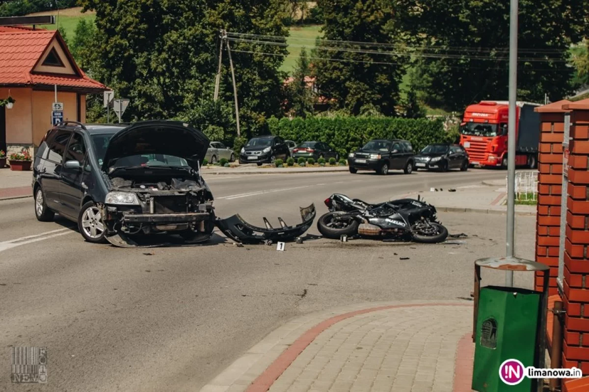 Samochód zderzył się z motocyklem