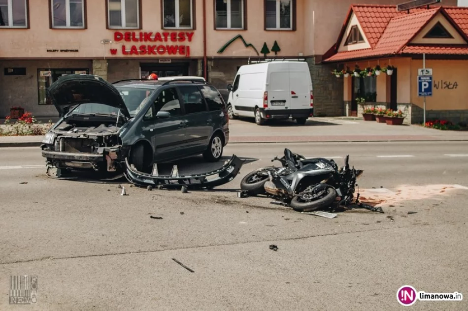 Samochód zderzył się z motocyklem - zdjęcie 4