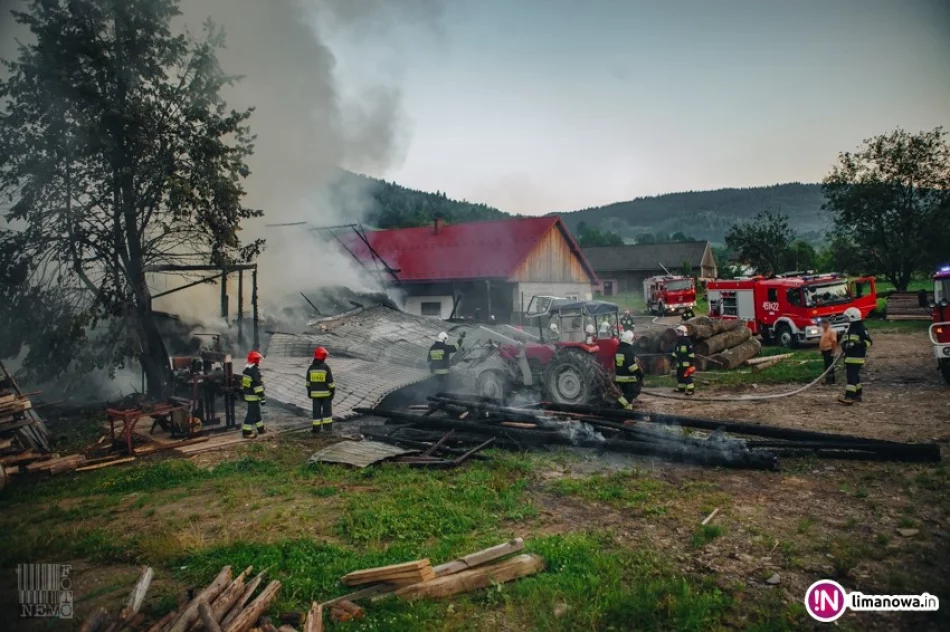 47 strażaków gasiło pożar budynku gospodarczego (wideo) - zdjęcie 3
