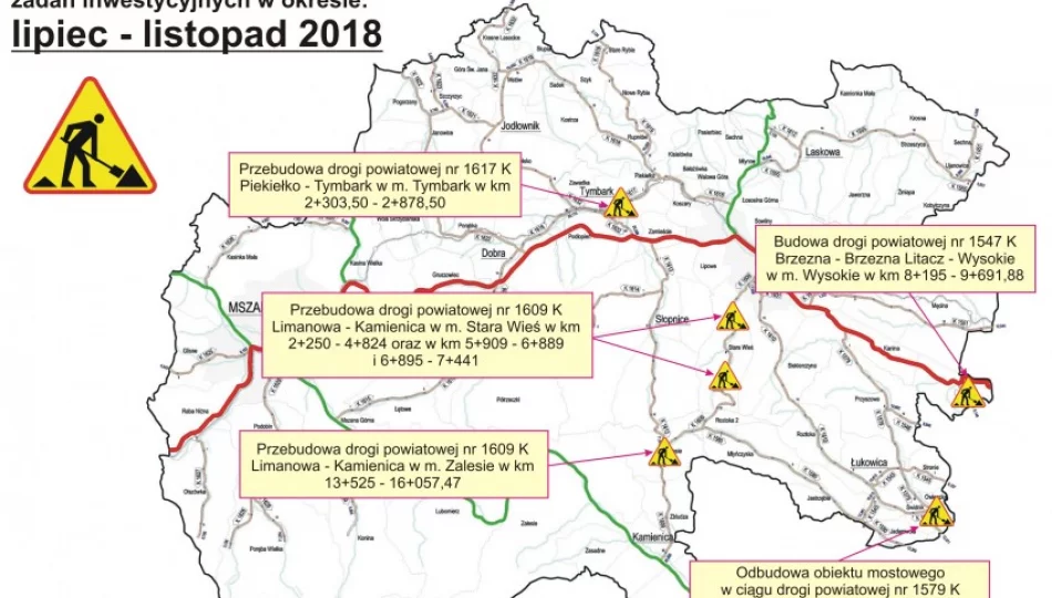 Wakacyjne remonty i utrudnienia na drogach powiatowych - zdjęcie 1