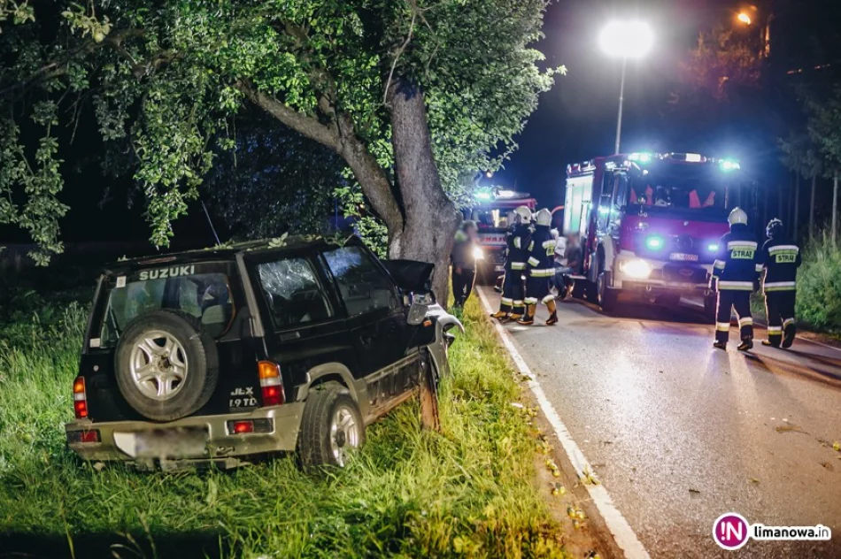 Suzuki wypadło z drogi i uderzyło w drzewo. Troje nastolatków w szpitalu (wideo) - zdjęcie 2