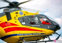 Śmigłowiec LPR zabrał ciężko ranną rowerzystkę - zdjęcie główne