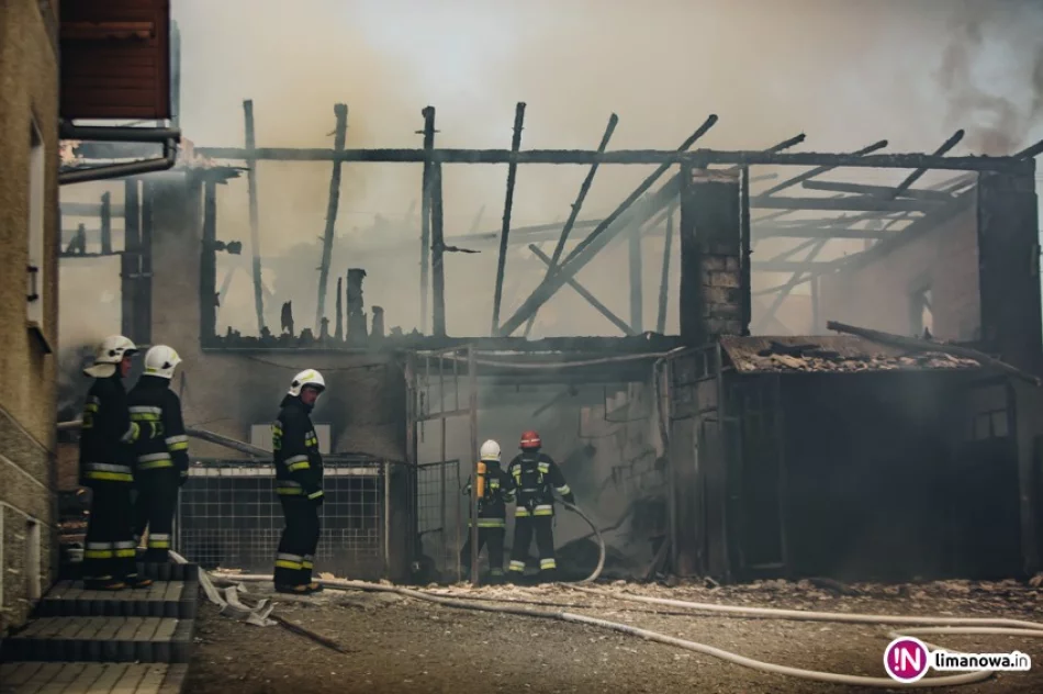 13 zastępów straży pożarnej gasiło pożar budynku gospodarczego (wideo) - zdjęcie 3