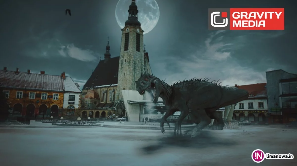 Dinozaur na limanowskim rynku! (wideo)