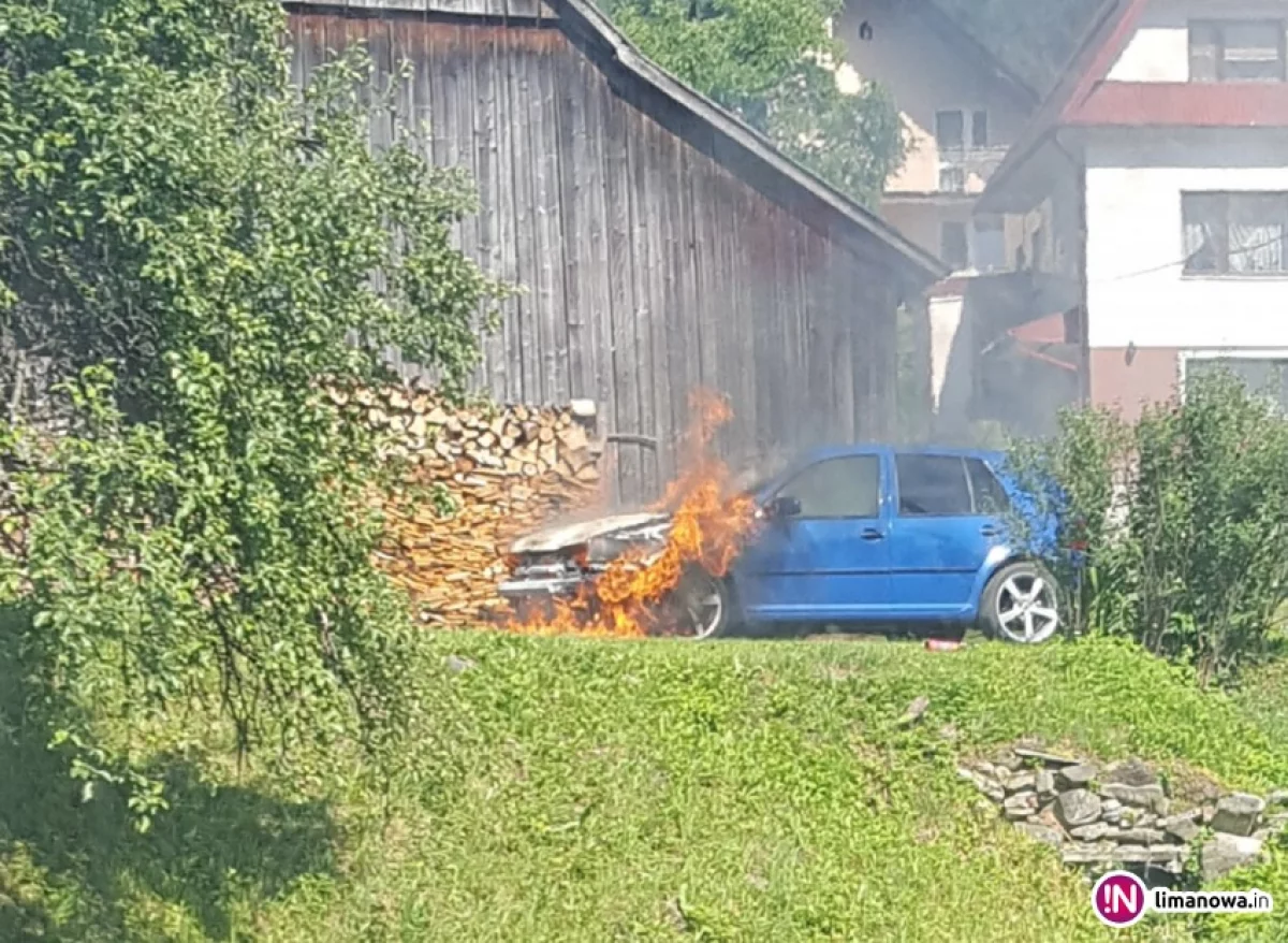 Płonął zaparkowany samochód