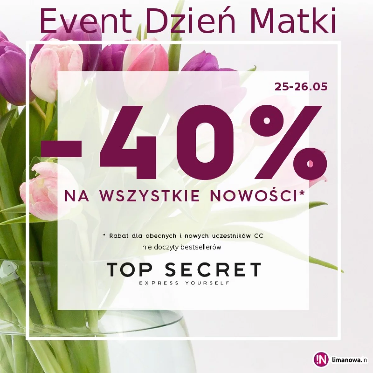 Dzień Matki na  TOP Secret  z - 40% rabatem na najnowszą kolekcję wiosenno-letnią