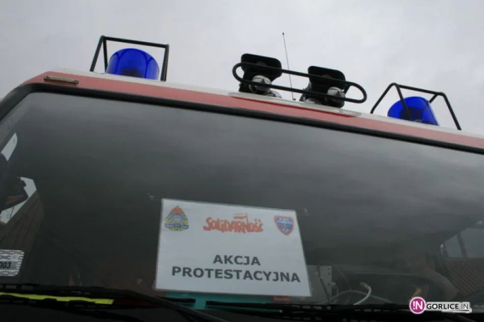 Akcja protestacyjna Straży Pożarnej w Gorlicach - zdjęcie 4