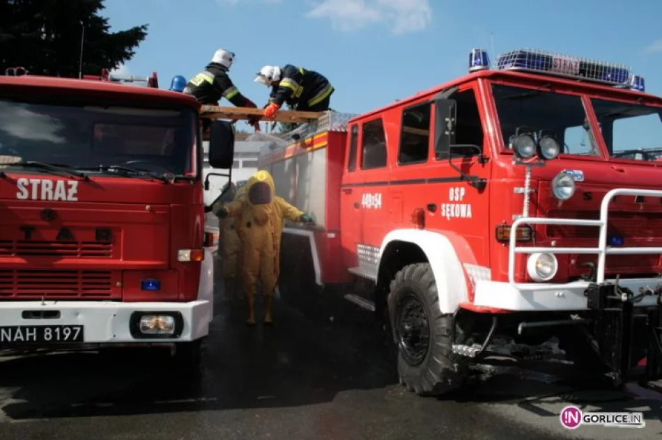 Powiatowe ćwiczenia straży na lodowisku w Gorlicach - zdjęcie 17
