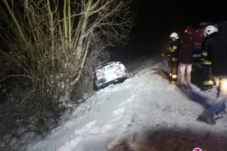 BMW wypadło z drogi i wjechało do rowu - zdjęcie 2