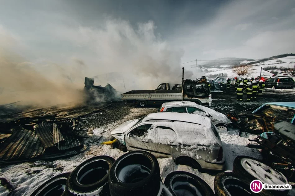 Spłonął warsztat, jego wyposażenie i kilkanaście samochodów. Ponad 800 tys. zł strat (wideo) - zdjęcie 3