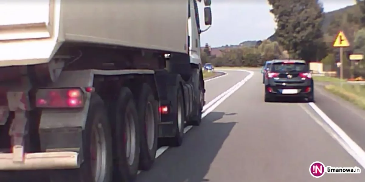 Niebezpieczna jazda kierowcy ciężarówki