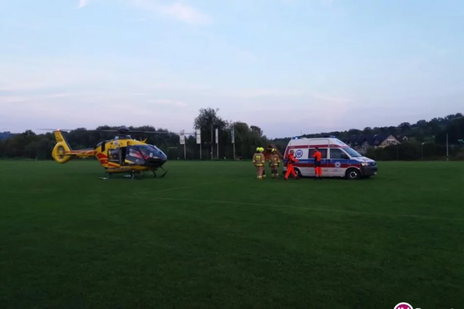 Wypadek motocyklisty, rannego zabrał LPR - zdjęcie 2