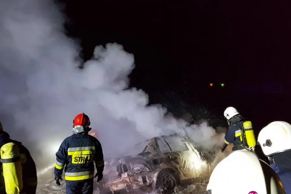 Spłonął samochód - znajdował się w przydrożnym rowie - zdjęcie 2