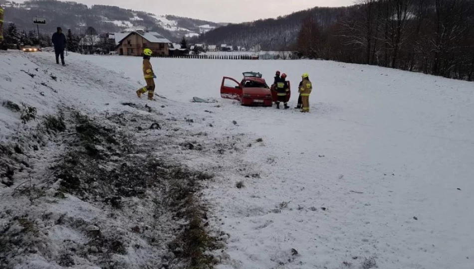 Dachowanie Fiata, matka z dzieckiem zabrani do szpitala - zdjęcie 1