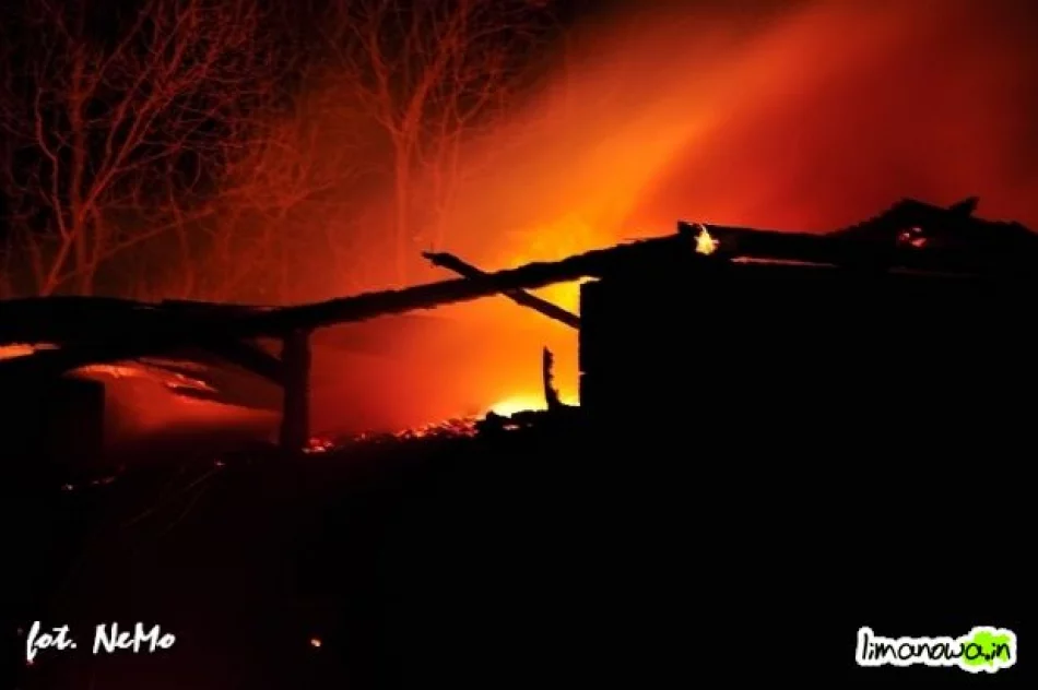 Pożar zabudowań gospodarczych w Nowym Rybiu - zdjęcie 3