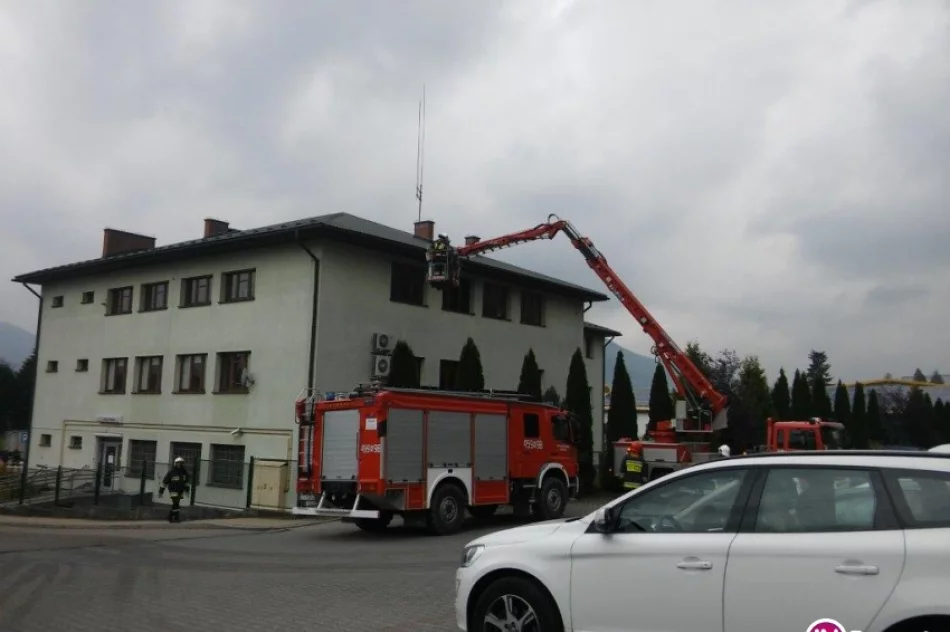 Pożar w urzędzie gminy. Płomienie odcięły niektórym drogę ewakuacji - ćwiczenia - zdjęcie 4