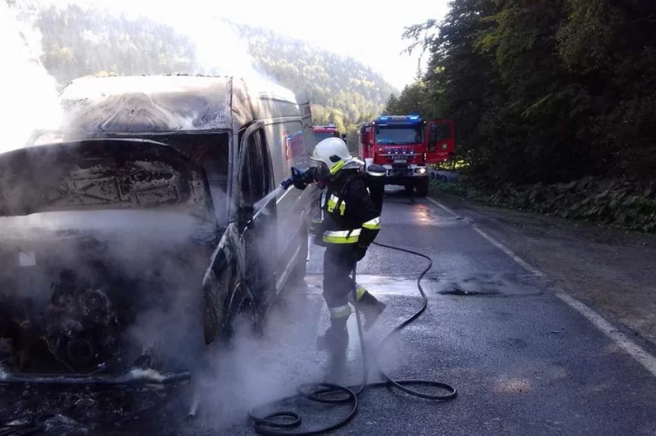 Zapalił się samochód firmy kurierskiej - zdjęcie 4