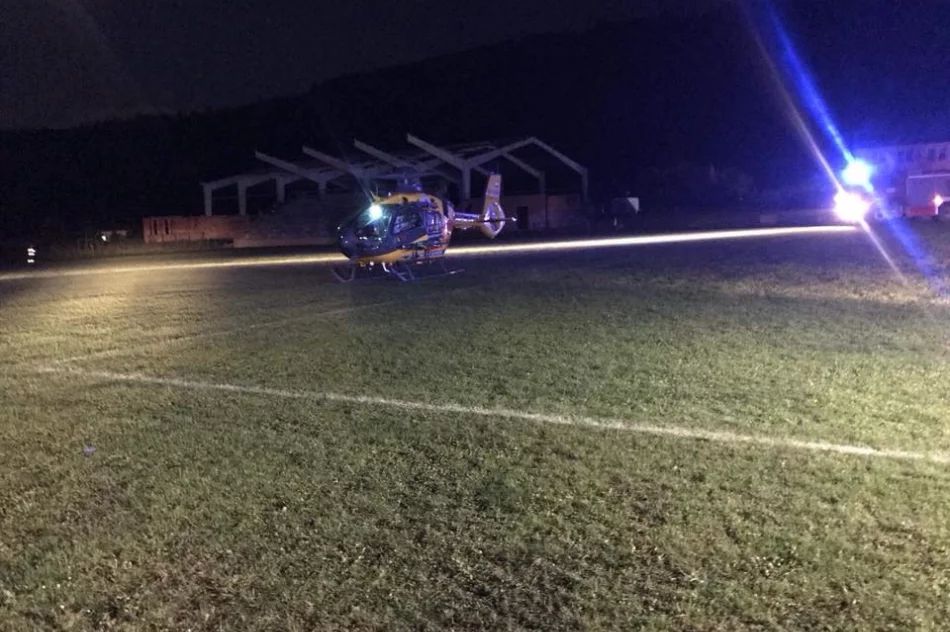 Wypadek na torze. Poszkodowany mężczyzna zabrany przez LPR - zdjęcie 3